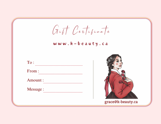 Carte-cadeau k-beauty.ca