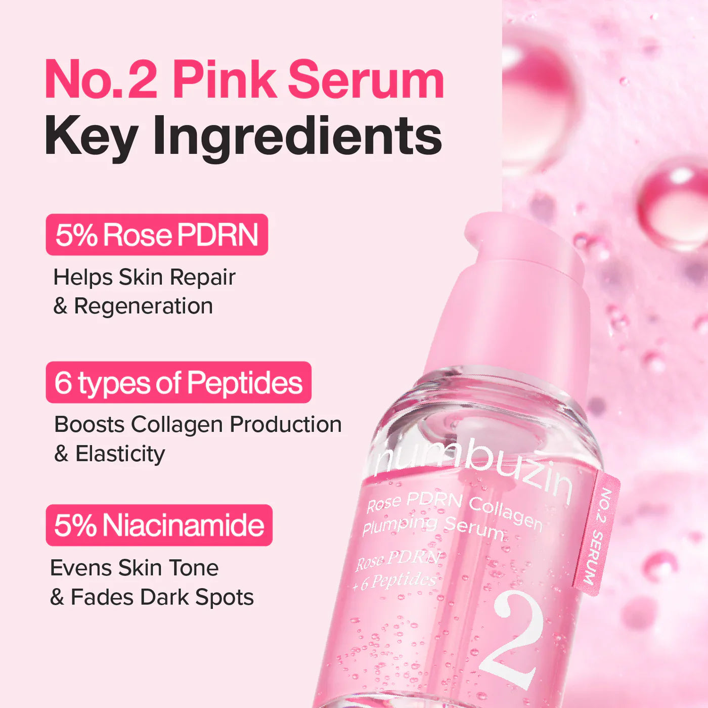 [numbuzin] No.2 Rose PDRN  Plumping Serum 30ml