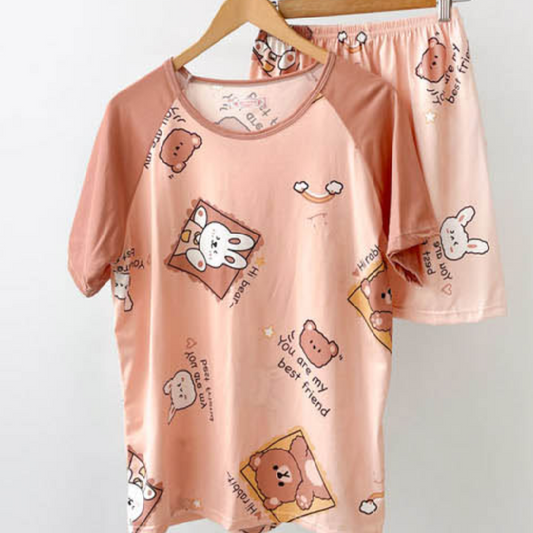 [Pajama] Best Friend Set Pink (S-M)
