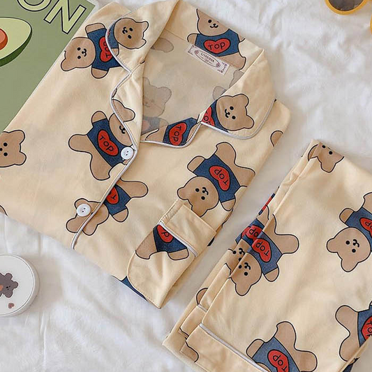 [Pajama] Teddy Bear Set Yellow (XS-S)