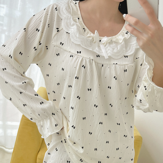 [Pajama] Ribbon Set White (S-M)