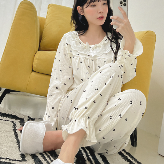 [Pajama] Ribbon Set White (S-M)
