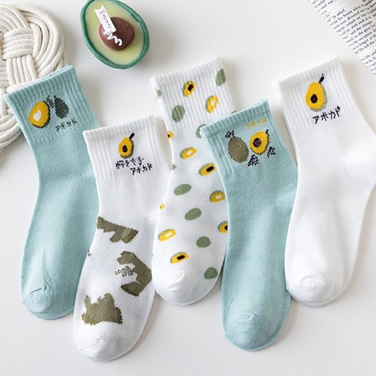 [Socks] Avocado 5-Pair Set