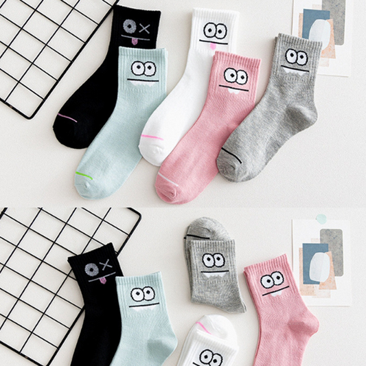 [Socks] Funny Face 5-Pair Set