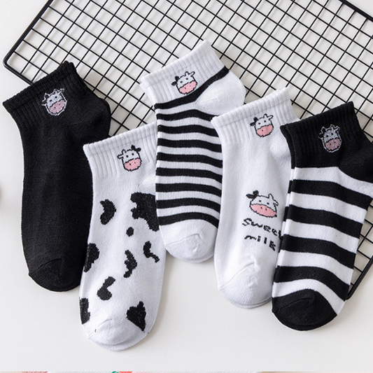 [Socks] Cow 5-Pair Set